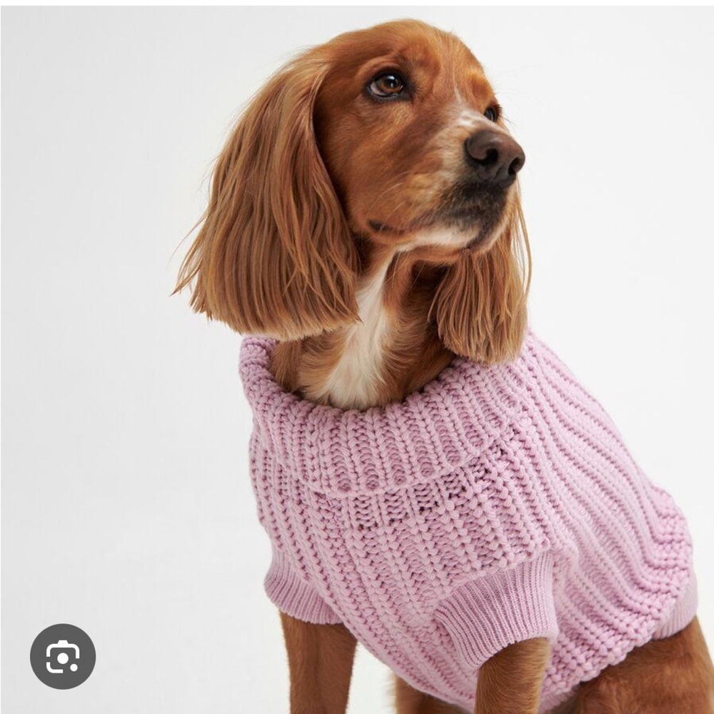 Barbour saltburn dog jumper in lavender haze puppy sweater NWT